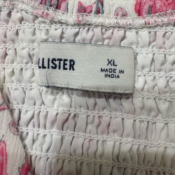 Hollister Pink and White Floral Mini Dress Size XLARGE - Picture 7 of 9